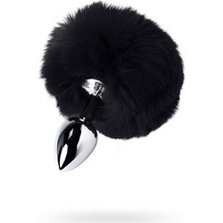 ToyFa Faux Fur Πρωκτική Σφήνα 13cm Ασημί Μαύρη