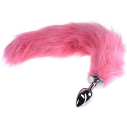Kinksters Stainless Steel Fox Small Πρωκτική Σφήνα Tail Plug 7.5cm Ροζ