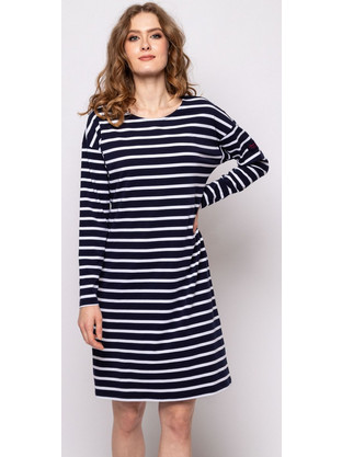 Heavy Tools VURIO Mini Καθημερινό Φόρεμα Navy Μπλε Λευκό S24491