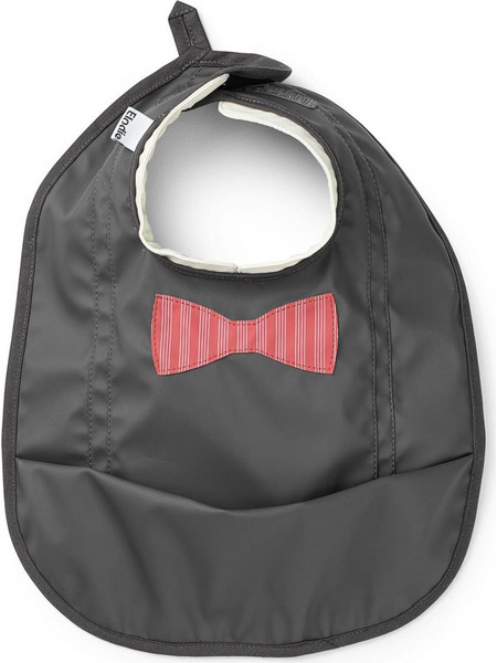 Elodie Details Christmas Bowdie Stripe Αδιάβροχη Σαλιάρα Υφασμάτινη με Αυτοκόλλητο & Τσέπη 3m+ Ανθρακί