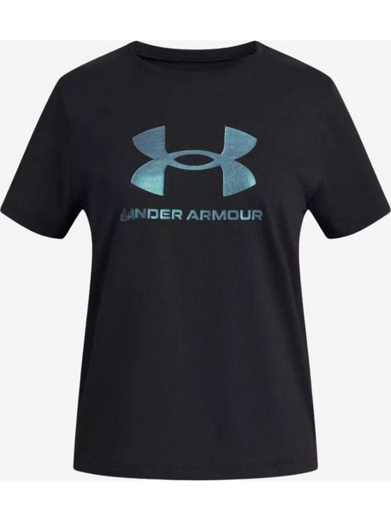 Under Armour Παιδικό T-Shirt Κοντομάνικο Μαύρο Τιρκουάζ 6004129-001