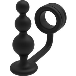 Dream Toys Ramrod Cockring With Beaded Πρωκτική Σφήνα 11cm Μαύρη