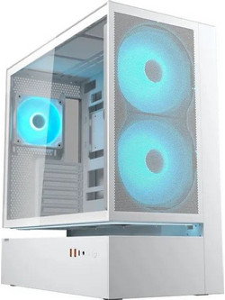 Cougar CFV235 Mesh White Gaming Midi Tower Κουτί Υπολογιστή RGB με Πλαϊνό Παράθυρο