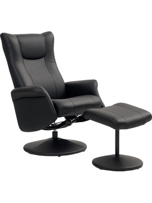 HOMCOM Καρέκλα Gaming Δερματίνης με Υποπόδιο Μαύρη 83B-098V00BK