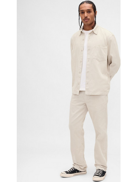 Gap Ανδρικό Παντελόνι Κοτλέ Relaxed Εφαρμογή Μπεζ 855068001