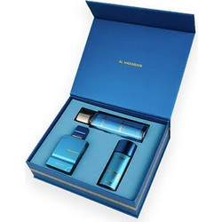Al Haramain Amber Oud Aqua Dubai Pure Parfum 75ml + 30ml + Body Mist 250ml