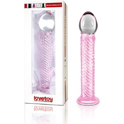 Lovetoy Glass Romance 7.5" Πρωκτική Σφήνα 19.05cm Λευκή Ροζ