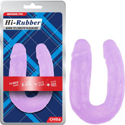 Chisa Novelties Hi-Rubber Διπλό Dildo 18cm Μωβ