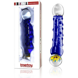 Lovetoy Glass Romance Πρωκτικό Dildo 19cm Διαφανές Μπλε