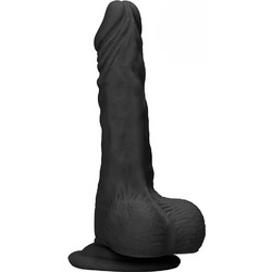 Shots RealRock Dong with Testicles Ρεαλιστικό Dildo με Βεντούζα & Όρχεις 18.6cm Μαύρο
