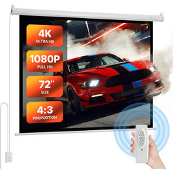 Vevor ES72 Ηλεκτρική Οθόνη Προβολής Projector Τοίχου / Οροφής 4:3 144x109cm / 72"