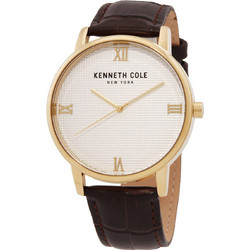 Kenneth Cole Ανδρικό Ρολόι με Καφέ Δερμάτινο Λουράκι KCWGA7006702