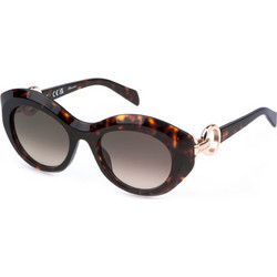 Blumarine SBM869 0909 Γυναικεία Γυαλιά Ηλίου Οβάλ Κοκάλινα Ταρταρούγα με Μαύρο Φακό