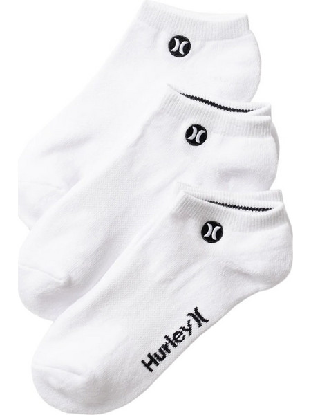 Hurley Ανδρικές Κάλτσες Κοντές με Σχέδια Λευκές 3Pack MSO000069-H100