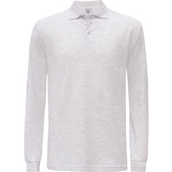 B&C Collection Ανδρική Μπλούζα Polo Μακρυμάνικη Λευκή PU414