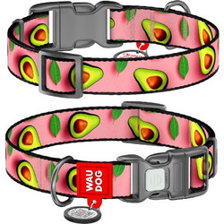 Waudog Avocado Plastic Κολάρο Σκύλου Ροζ 2x24-40cm