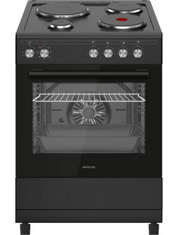 Davoline NCE6080 Κουζίνα Ηλεκτρική 80lt με Εμαγιέ Εστίες 59.8cm Black Mat