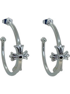 RO Accessories Γυναικεία Σκουλαρίκια Κρίκοι Ασημί E1239