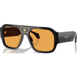 Versace VE4508U GB1/7 Ανδρικά Γυαλιά Ηλίου Aviator Κοκάλινα Μαύρα με Πορτοκαλί Φακό