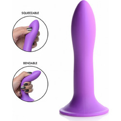 Doc Johnson Squeezable Slim Dildo με Βεντούζα 13.4cm Μωβ