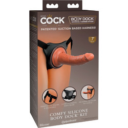 Pipedream King Cock Comfy Body Dock Harness Strap On με Dildo 17.8cm Caramel