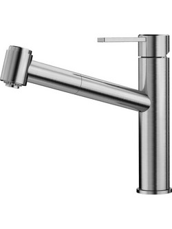 Blanco Ambis-S 523119 Μπαταρία Κουζίνας Πάγκου Διπλής Παροχής Ανάμεικτη με Ντουζ Inox
