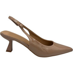 Elenross Γόβες Slingback Λουστρίνι με Λεπτό Χαμηλό Τακούνι Μπεζ GS10225W
