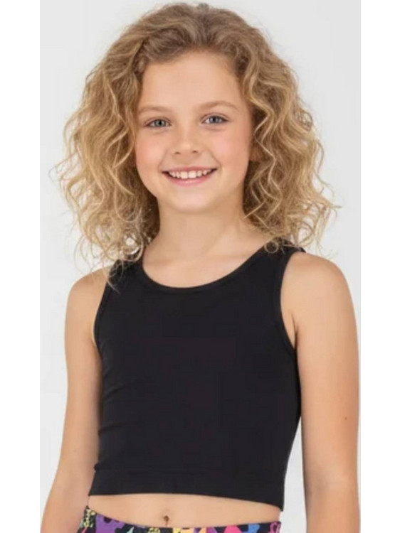 Joyce Παιδικό Crop Top Αμάνικο Μαύρο 2613518