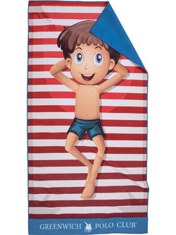 Greenwich Polo Club 4181 Παιδική Πετσέτα Θαλάσσης Microfiber Κόκκινη 70x140cm