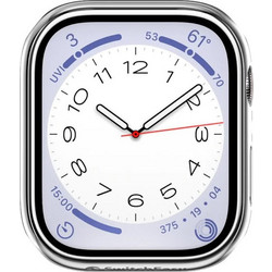 Switcheasy Hybrid Πλαστική Θήκη με Προστασία Οθόνης για Apple Watch 7 / 8 / 9 45mm Ασημί