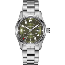 Hamilton Khaki Field Ανδρικό Ρολόι Αυτόματο με Ασημί Μεταλλικό Μπρασελέ H70605160