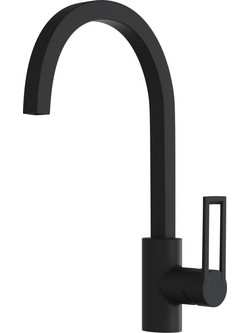 Sanitec Quattro Granite Nero Μπαταρία Κουζίνας Πάγκου Διπλής Παροχής Ανάμεικτη Μαύρη