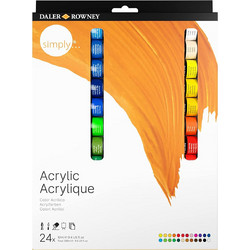 Daler-Rowney Simply Σετ Ακρυλικά Χρώματα Ζωγραφικής 12ml 24τμχ