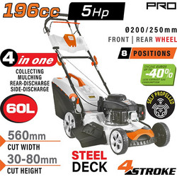 Nakayama Pro PM5560 Αυτοκινούμενη Μηχανή Γκαζόν Βενζίνης 5hp 196cc Κοπή 56cm