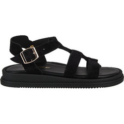Elenross Γυναικεία Σανδάλια Suede Μαύρα GS09945W
