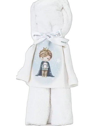 Borea Little King Βρεφική Πετσέτα Προσώπου / Χεριών 90x50cm Λευκή