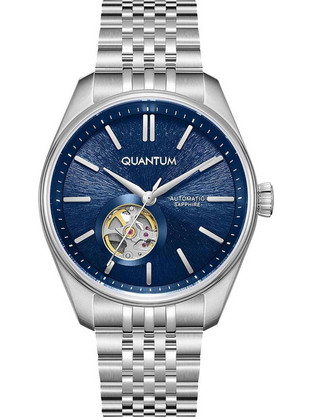 Quantum Q-Master Ανδρικό Ρολόι Αυτόματο με Ασημί Μεταλλικό Μπρασελέ QMG1207.390