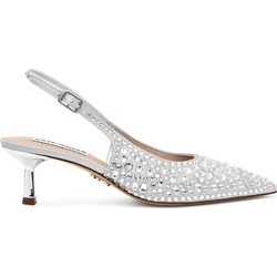 Steve Madden Korra-R Γόβες Slingback με Λεπτό Χαμηλό Τακούνι & Στρας Ασημί 11004977-04R