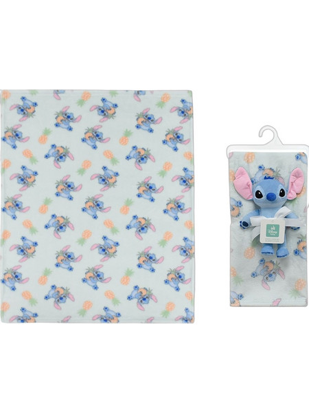 Dimcol Stitch 27 Κουβέρτα Αγκαλιάς Fleece με Λούτρινο 75x100 Λευκή