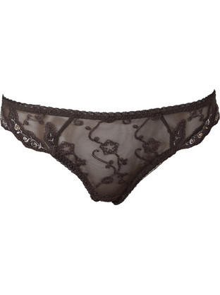 Luna Eternity Γυναικείο Sexy String με Δαντέλα Καφέ 2854