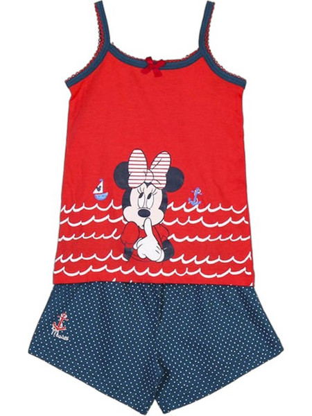 Cerda Minnie Mouse Παιδική Πιτζάμα Βαμβακερή Καλοκαιρινή Κόκκινη Navy Μπλε 2200008981