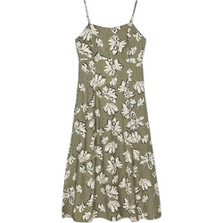 Vero Moda Midi Καλοκαιρινό Καθημερινό Φόρεμα Floral Μεταξωτό Χακί 10341972