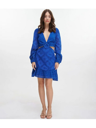 Inart Ble Mini Φόρεμα για Γάμο / Βάπτιση Royal Blue 5-41-415-0038