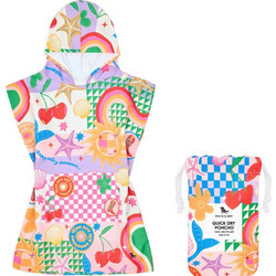 Dock & Bay Good Vibes Club Παιδικό Πόντσο Θαλάσσης Microfiber Πολύχρωμο 49x66cm