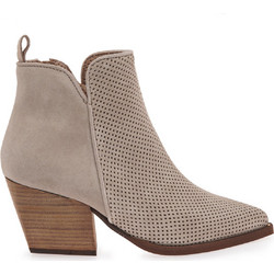 Alpe Γυναικεία Μποτάκια Cowgirl Suede Μπεζ με Χοντρό Ψηλό Τακούνι 53191135-11-35