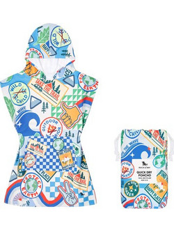 Dock & Bay Into the Wild Παιδικό Πόντσο Θαλάσσης Microfiber Πολύχρωμο 49x66cm