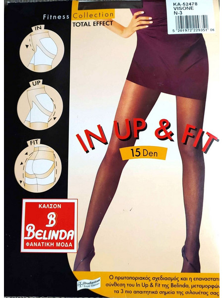 Belinda In Up & Fit Καλσόν Σύσφιξης 15 Den Ανθρακί KA-52478-4