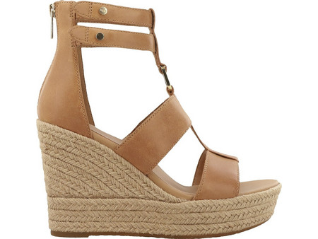 UGG Kolfax Καλοκαιρινές Γυναικείες Πλατφόρμες Ψηλές Δερμάτινες Ταμπά 1111066-ALM