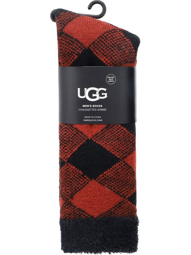 UGG Grady Fleece Ανδρικές Κάλτσες Ψηλές Κόκκινες 1133033-RBSB