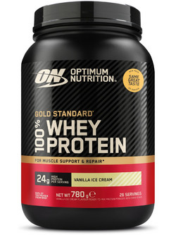 Optimum Nutrition Gold Standard 100% Whey Vanilla Ice Cream Πρωτεΐνη Ορού Γάλακτος Γράμμωσης 780gr